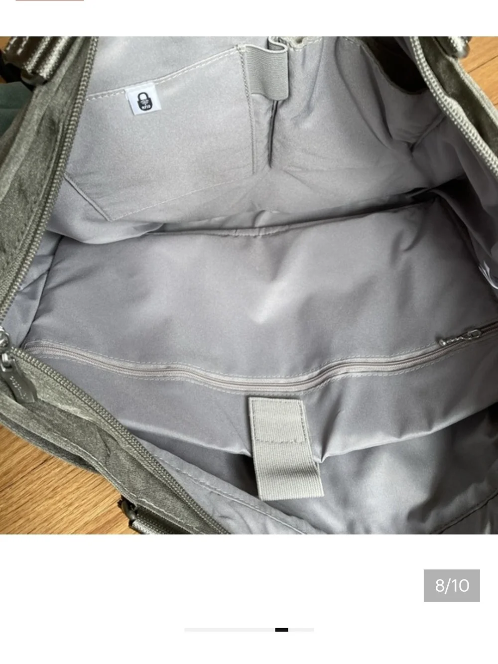 Baggallini Any Day Laptop Tote RFID Travel Work Bag Silver Metallic Gray